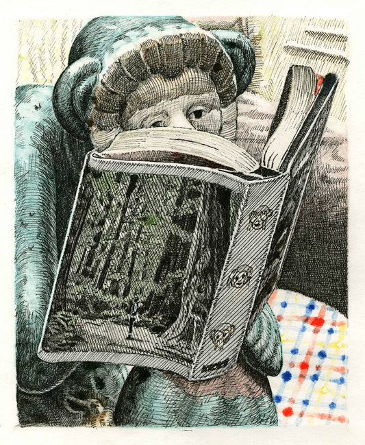 Untitled (Monkey reading)